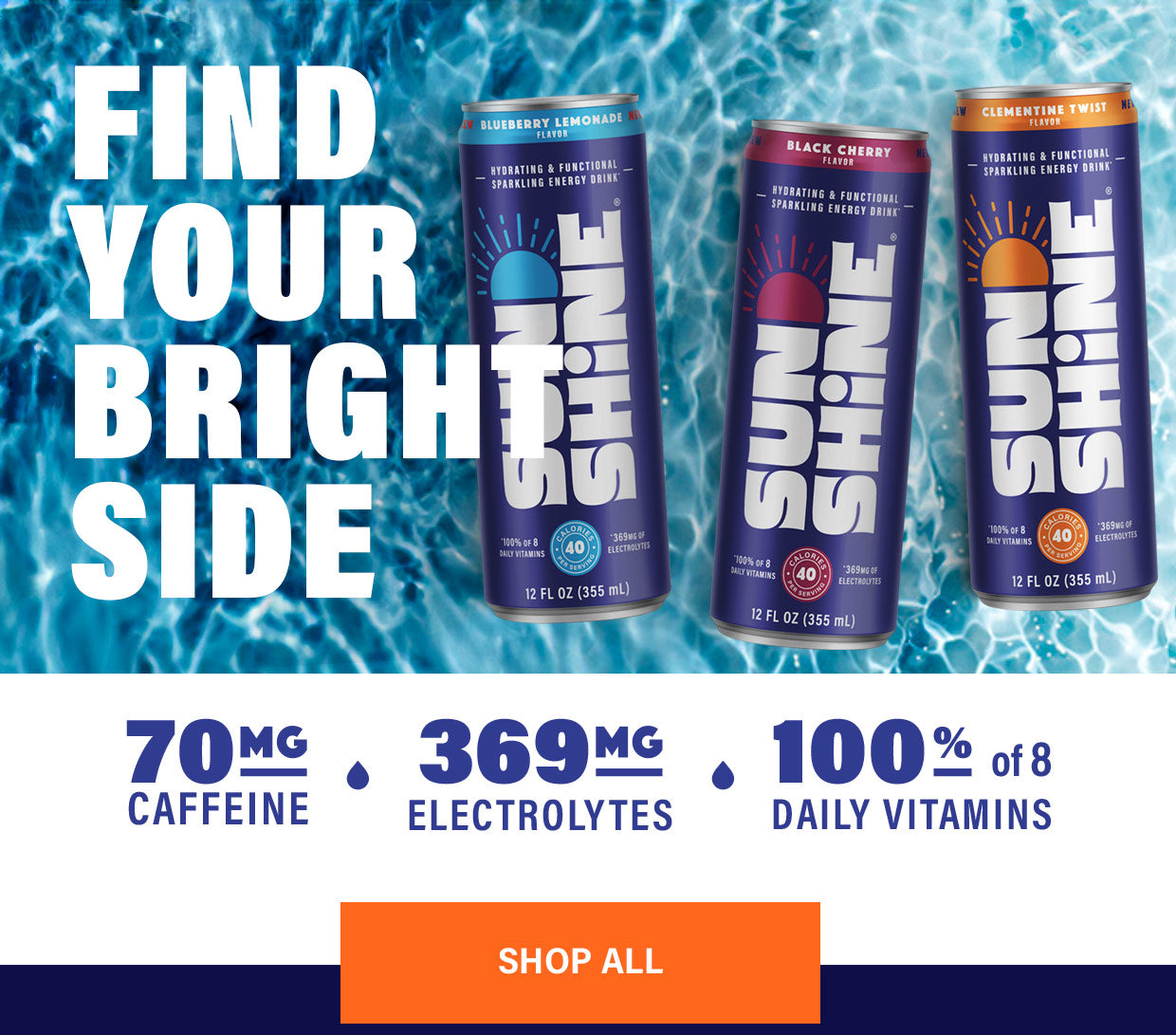 Sunshine Energy Beverages  Vitamins, Electrolytes & 70mg of Caffeine –  Sunshine Beverages, LLC